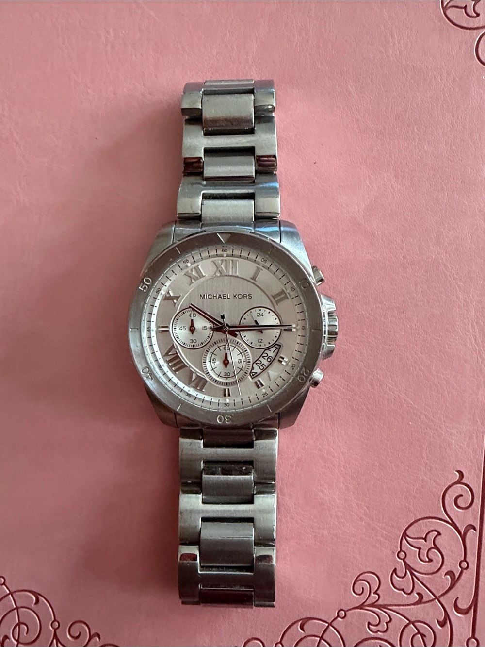 Michael Kors Silver-Tone Chronograph Bracelet Watch